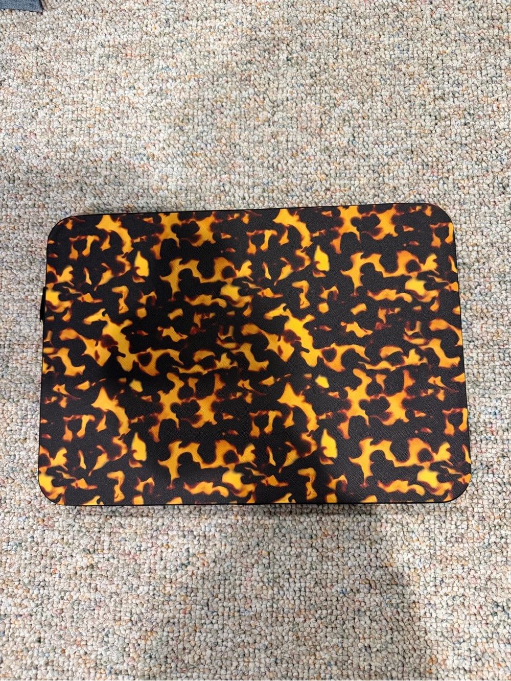 Casey Tortoiseshell Pattern Apple 16” Laptop Sleeve  - Black & Brown